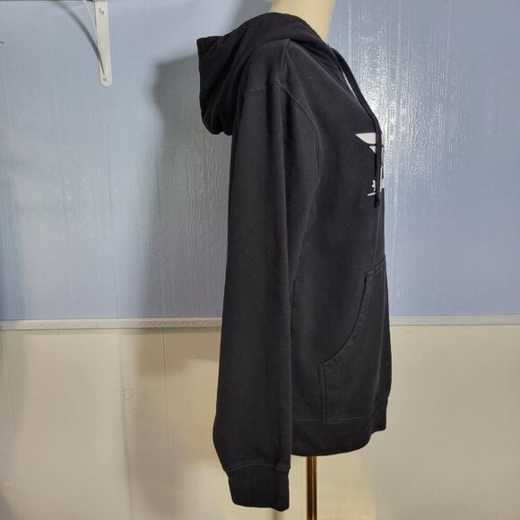 Fly Racing Snow Primary Woman's Small Black White Print Hooded Hoodie - Picture 3 of 12